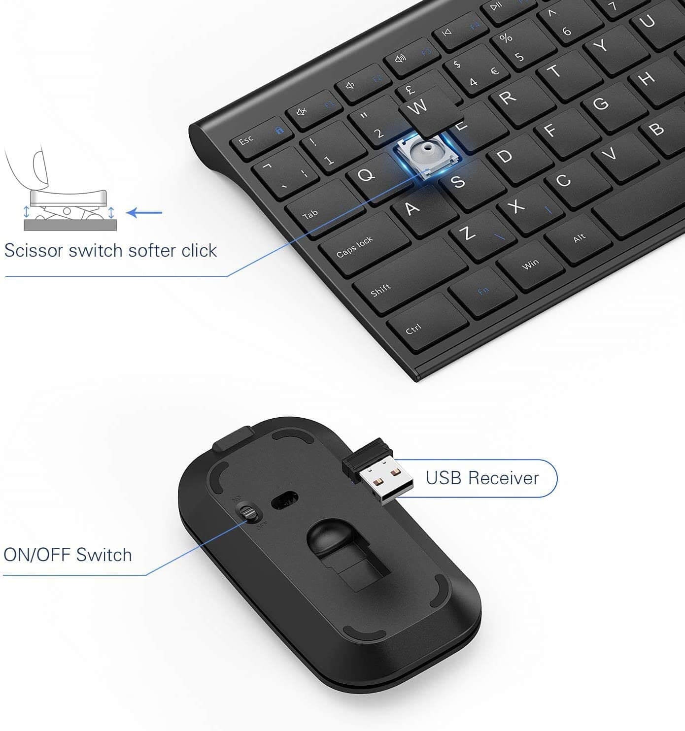 Teclado e mouse sem fio